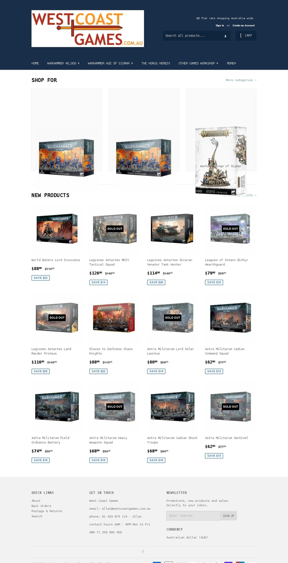 westcoastgames.com.au shopify website screenshot