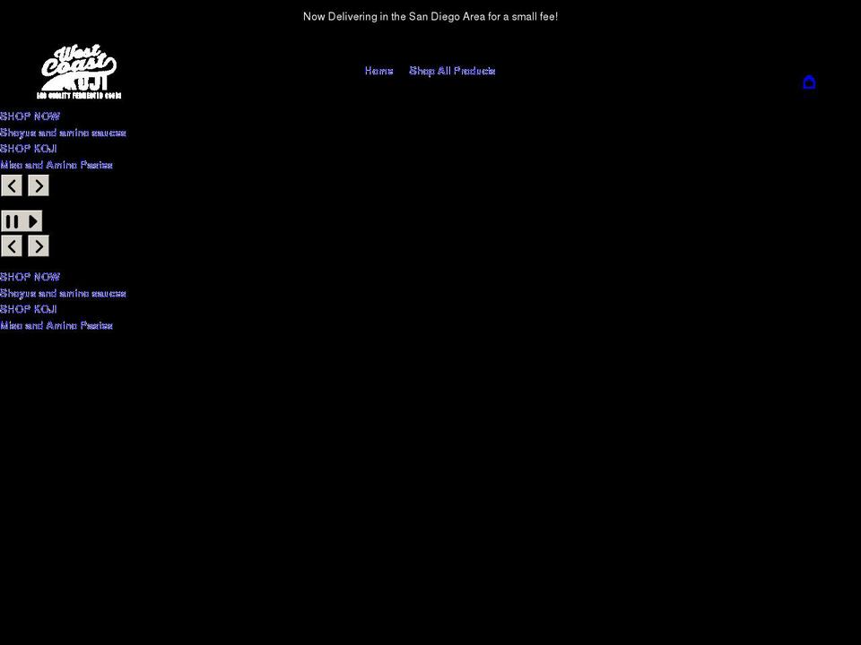 westcoastkoji.com shopify website screenshot