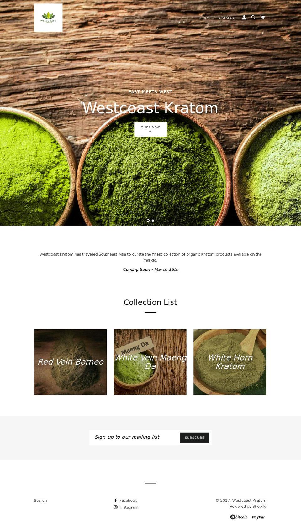 westcoastkratom.com shopify website screenshot