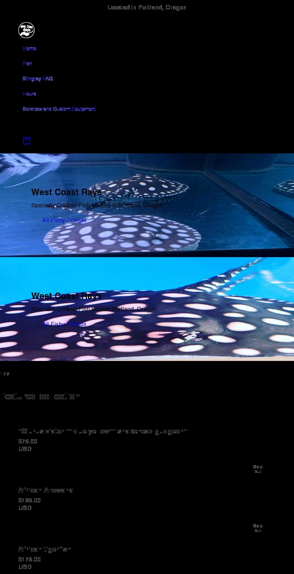 westcoastrays.com shopify website screenshot