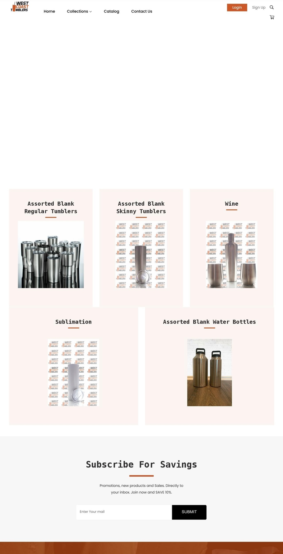 westcoasttumblers.com shopify website screenshot