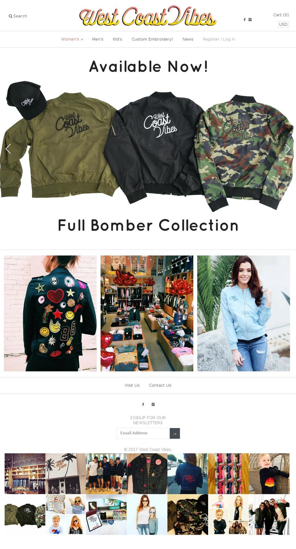 westcoastvibesclothing.com shopify website screenshot