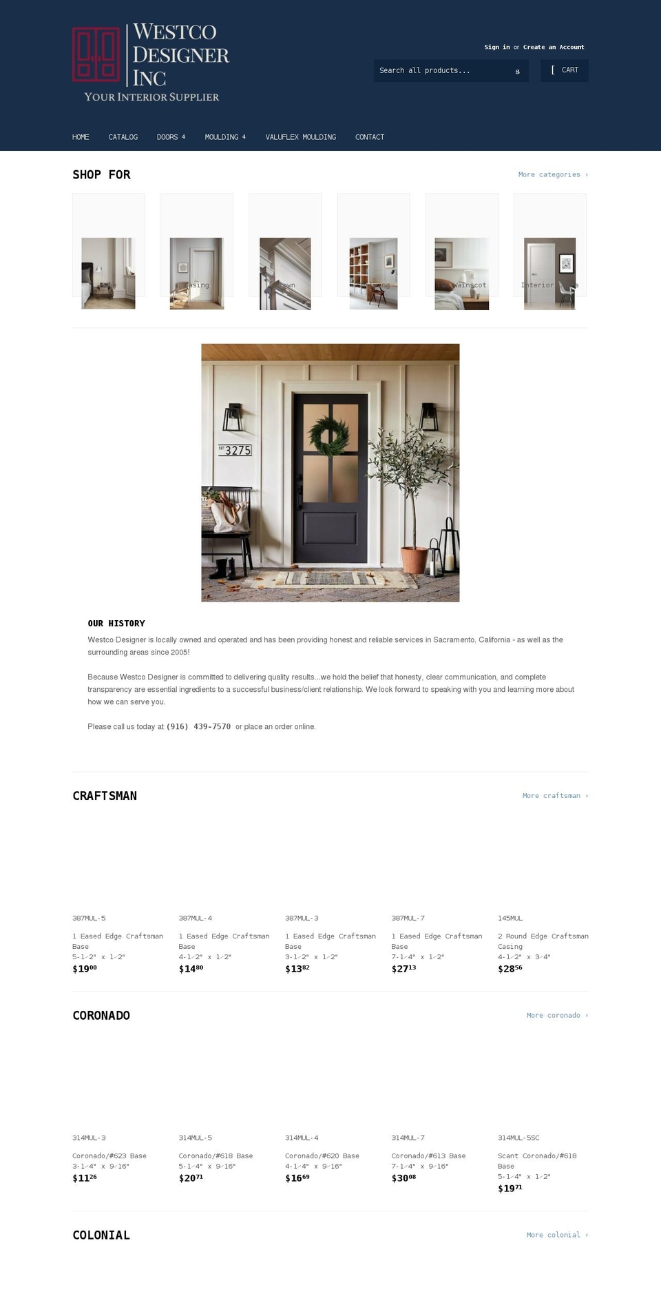 westcodesignerinc.com shopify website screenshot
