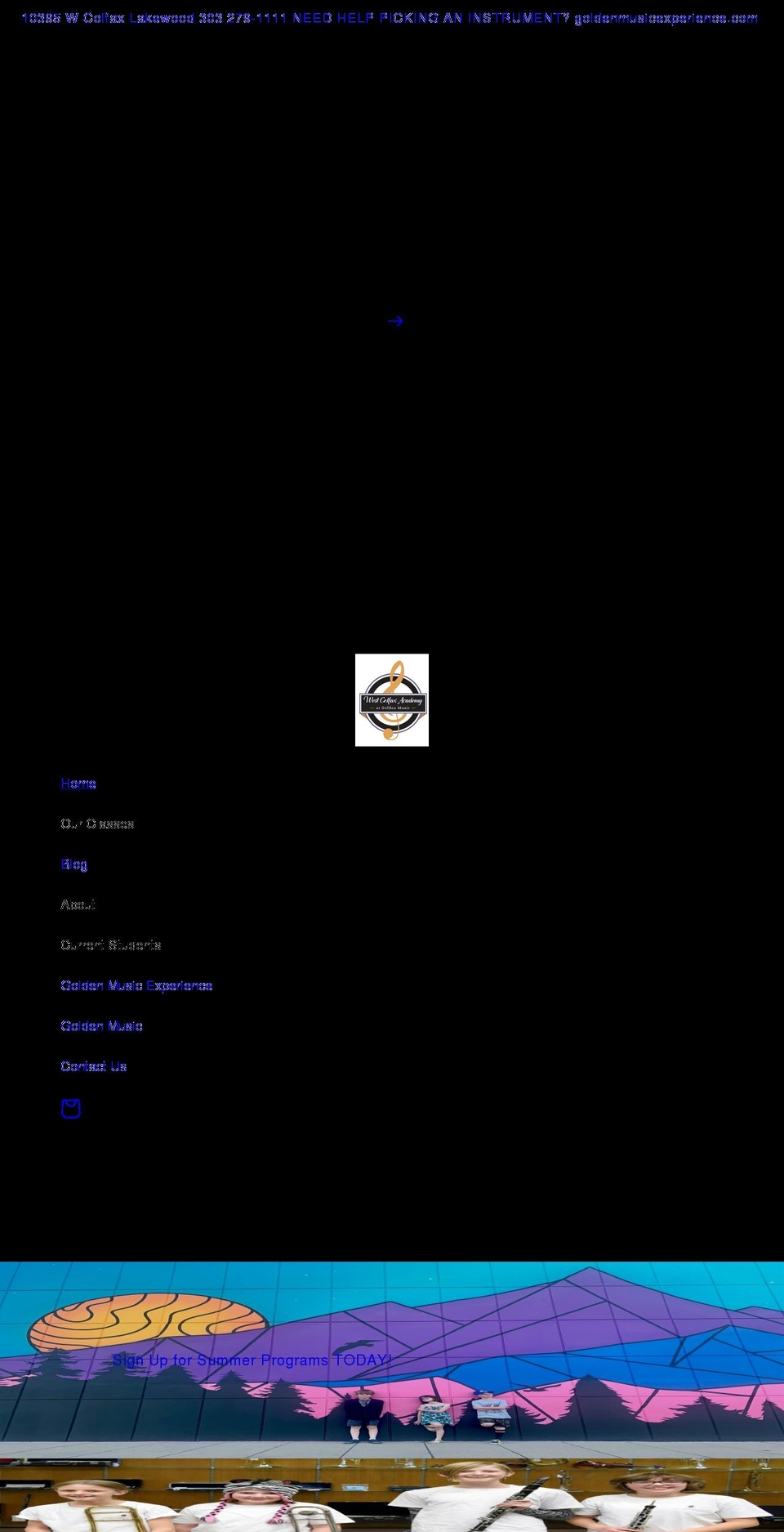 westcolfaxmusic.com shopify website screenshot