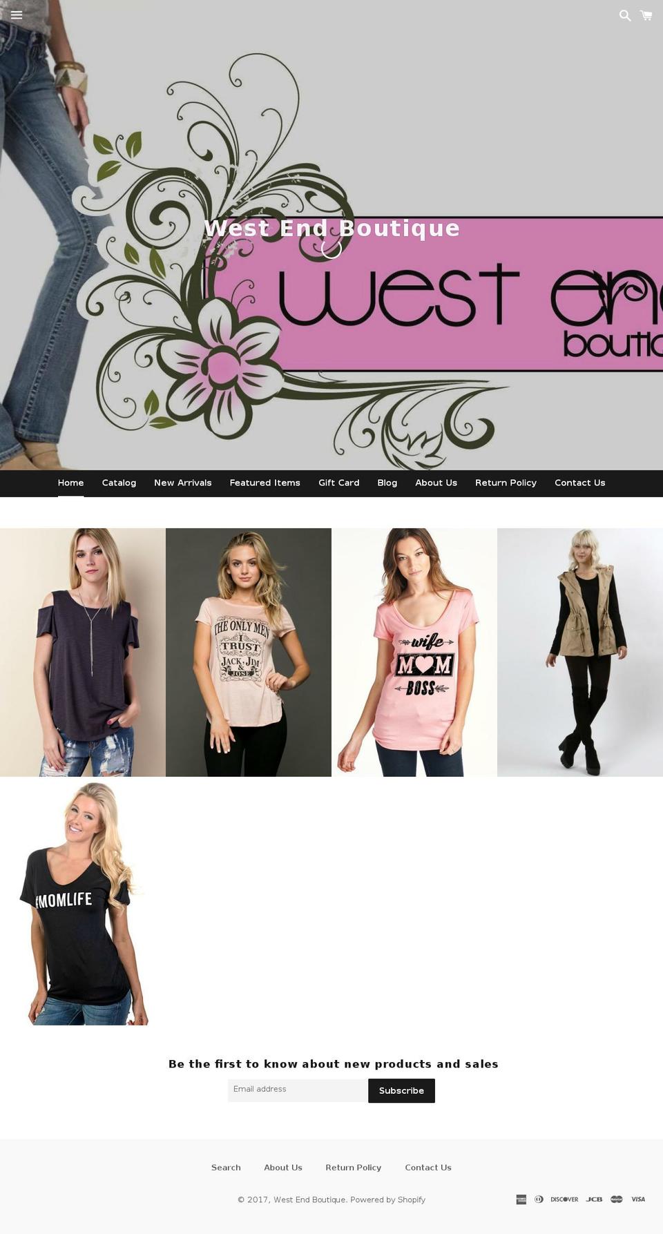 westendboutique.com shopify website screenshot