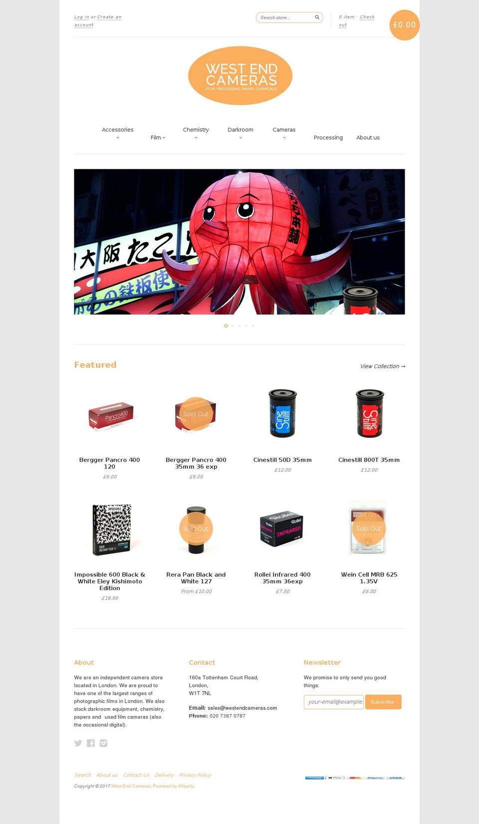 westendcameras.com shopify website screenshot