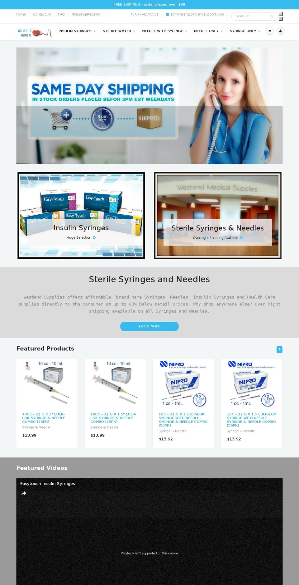 westendmedicalsupplies.com shopify website screenshot