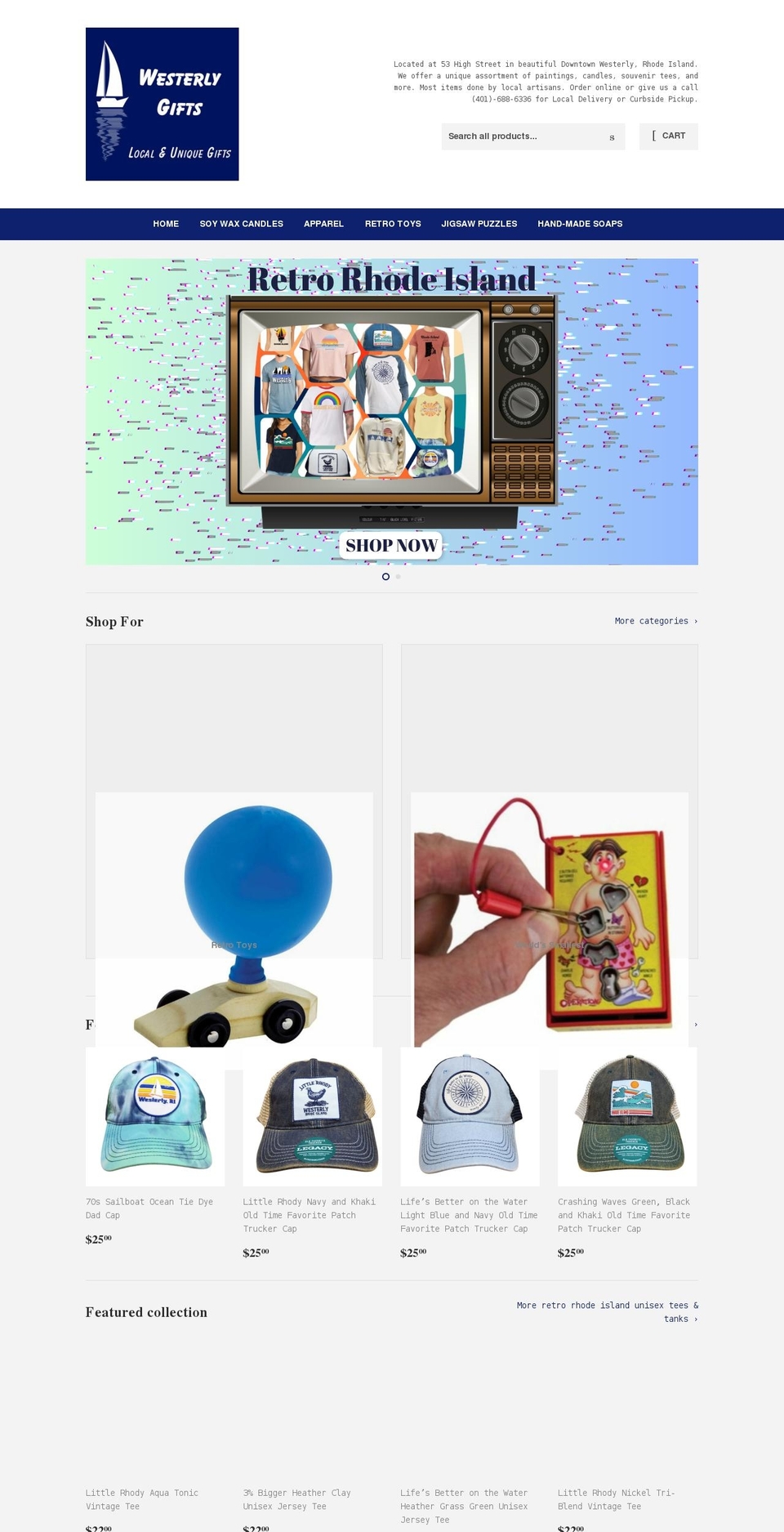 westerlygifts.com shopify website screenshot