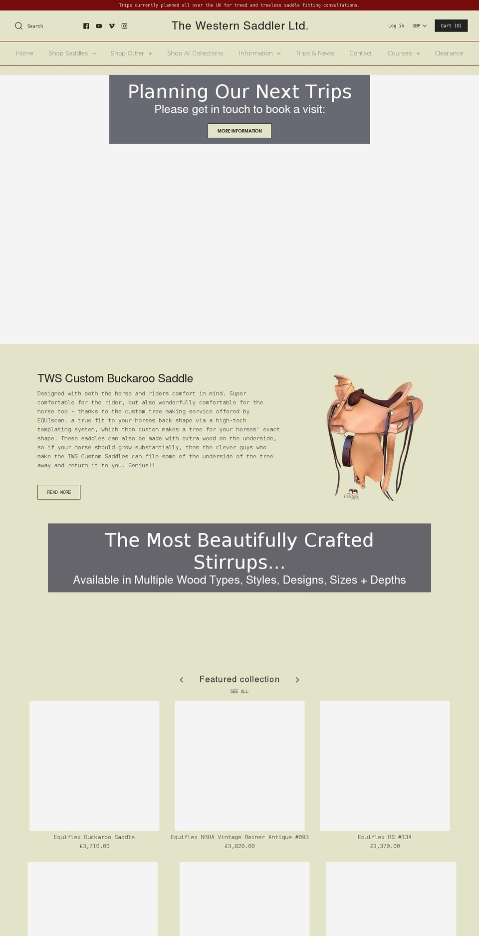 western-saddler.co.uk shopify website screenshot