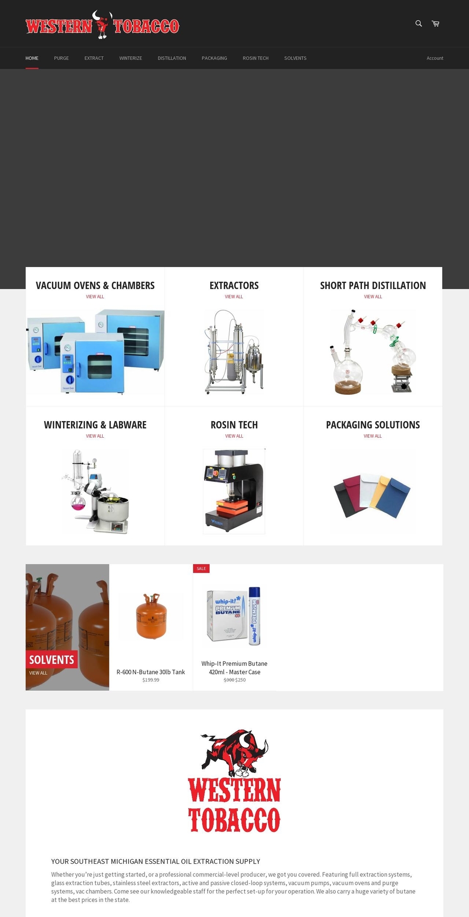 westerntobacco.com shopify website screenshot