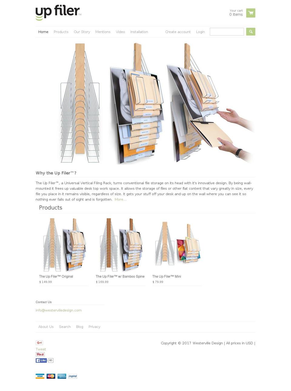 westervilledesign.com shopify website screenshot