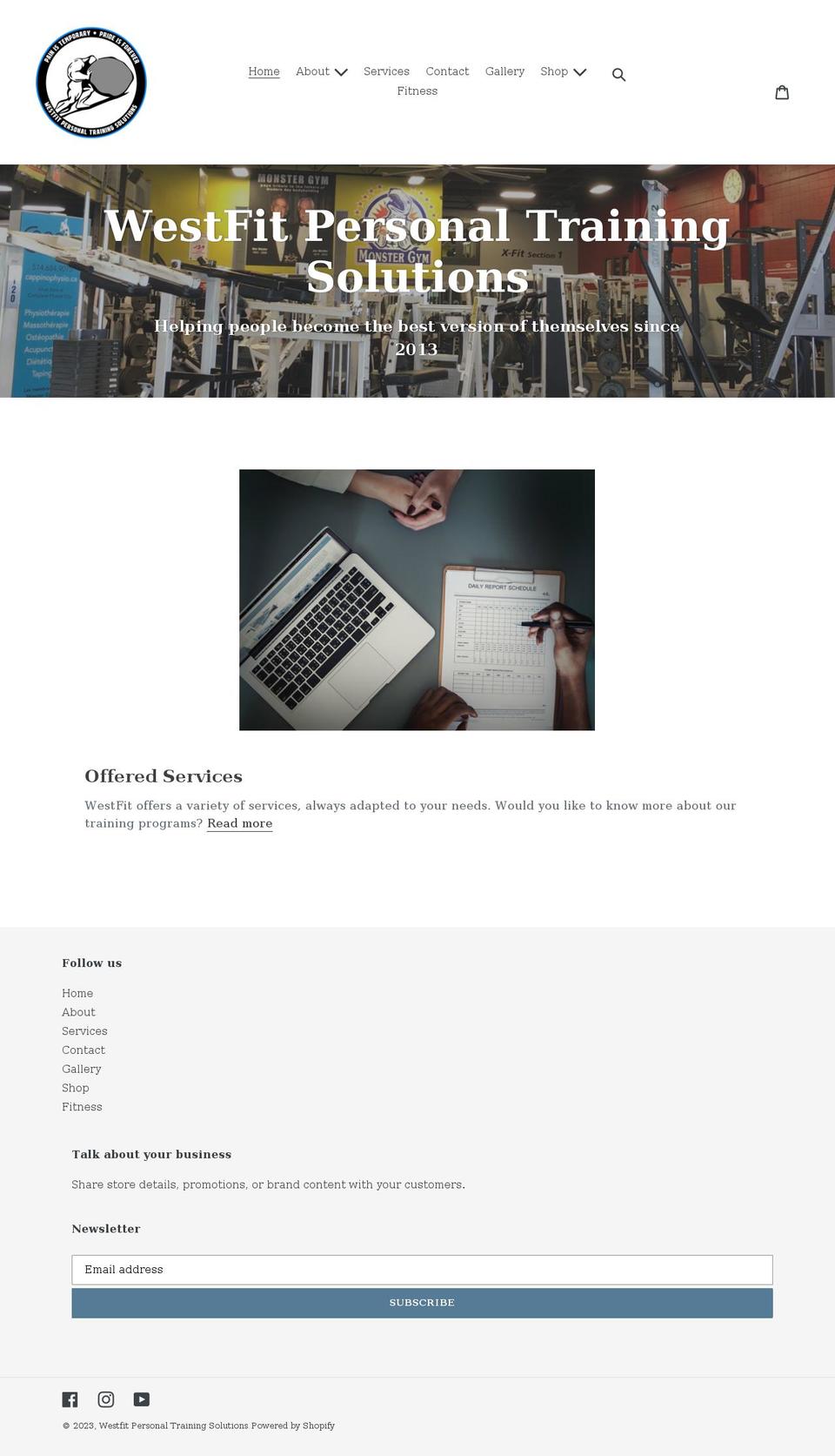 westfittrainingsolutions.com shopify website screenshot