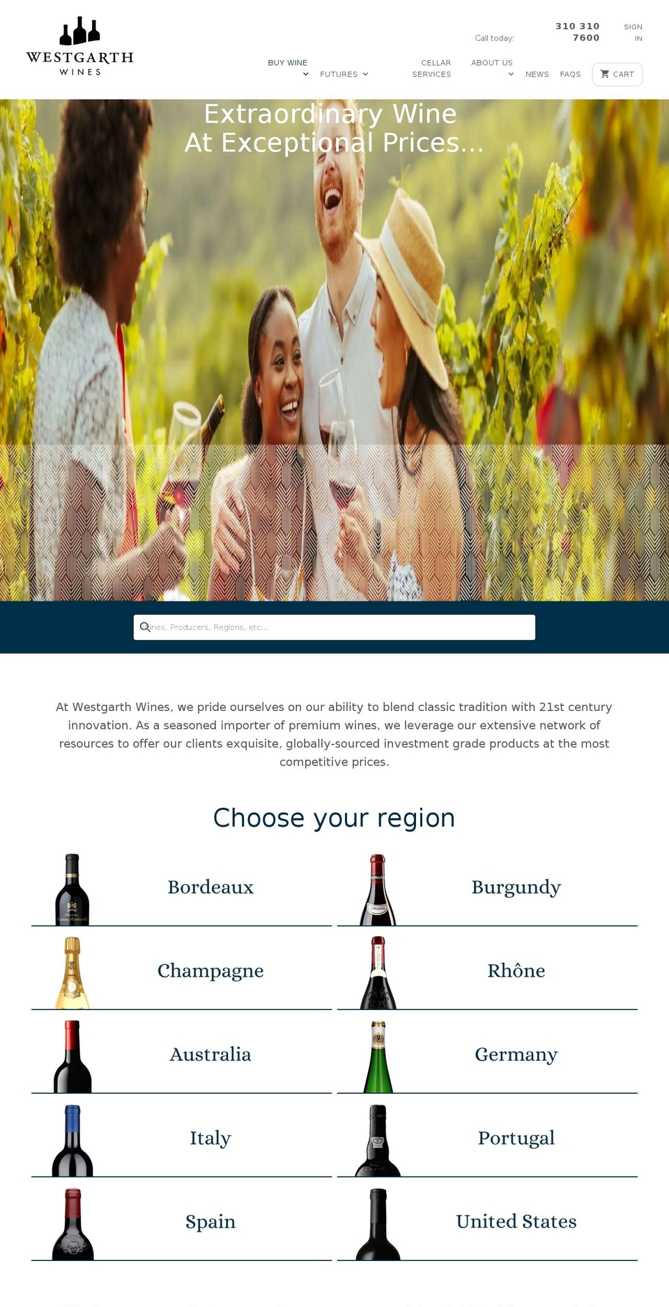 westgarthwines.com shopify website screenshot