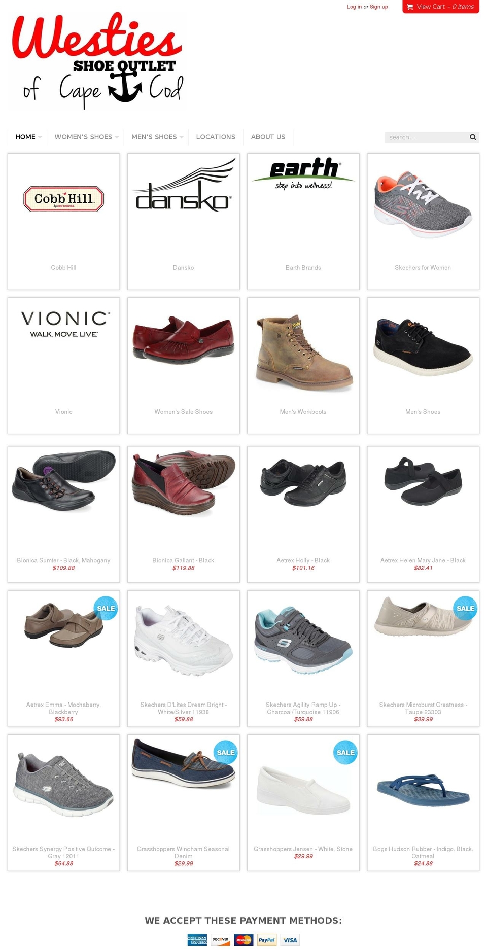 westieshoeoutlet.com shopify website screenshot