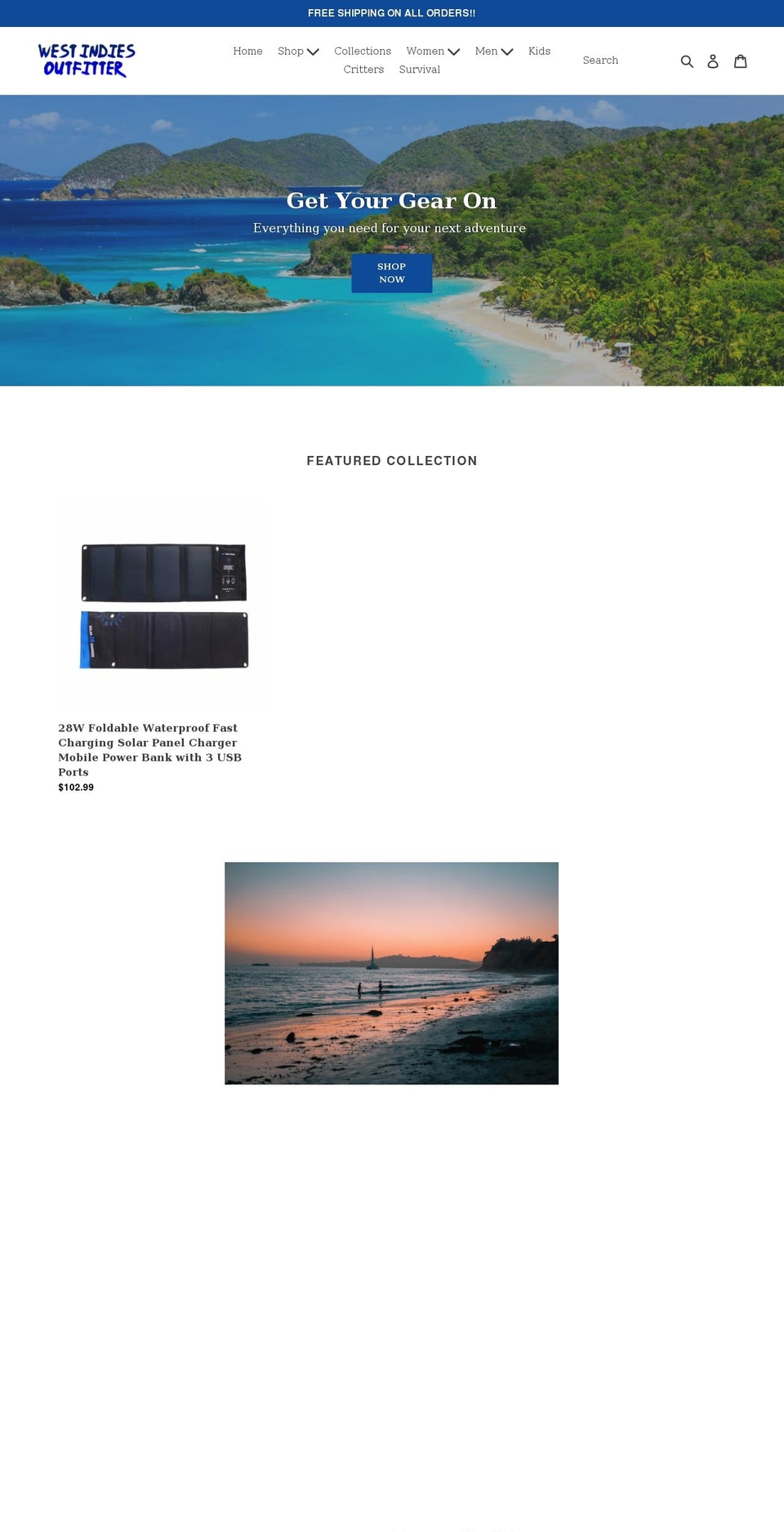 westindiesoutfitter.com shopify website screenshot