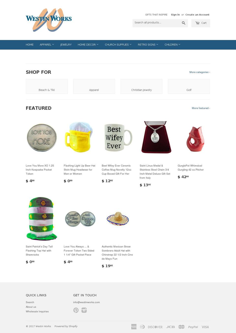 westinworks.com shopify website screenshot