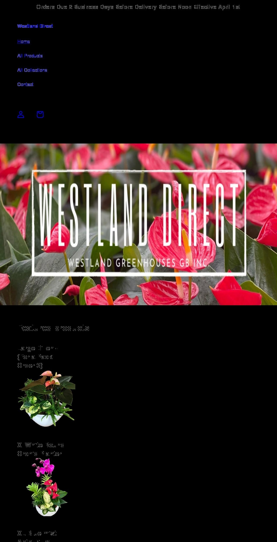 westlanddirect.com shopify website screenshot