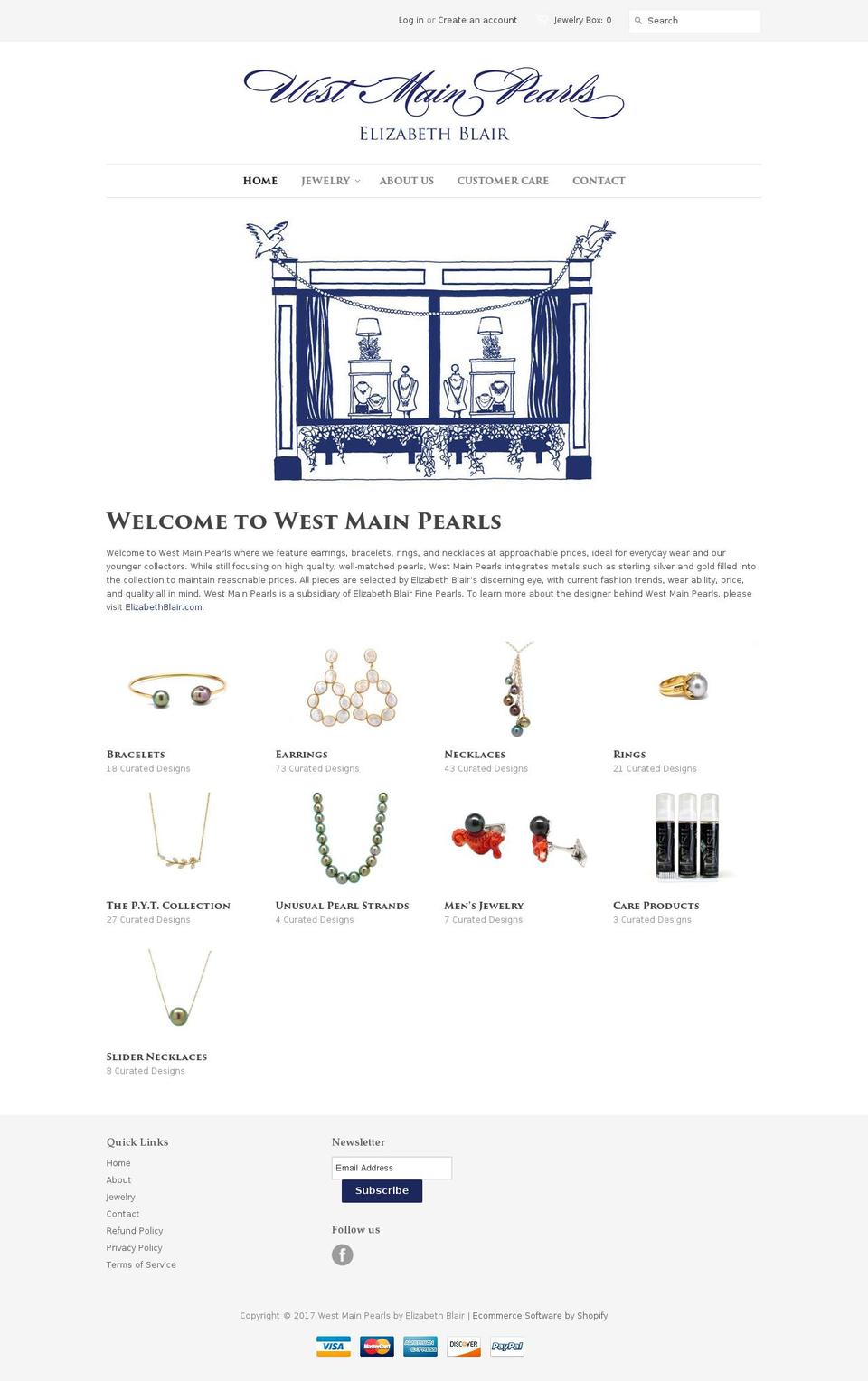 westmainpearls.com shopify website screenshot