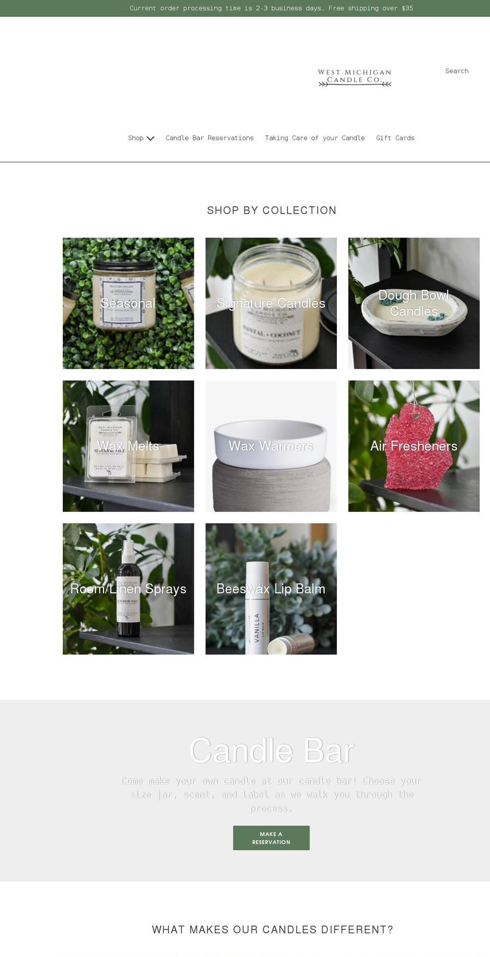 westmichigancandleco.com shopify website screenshot