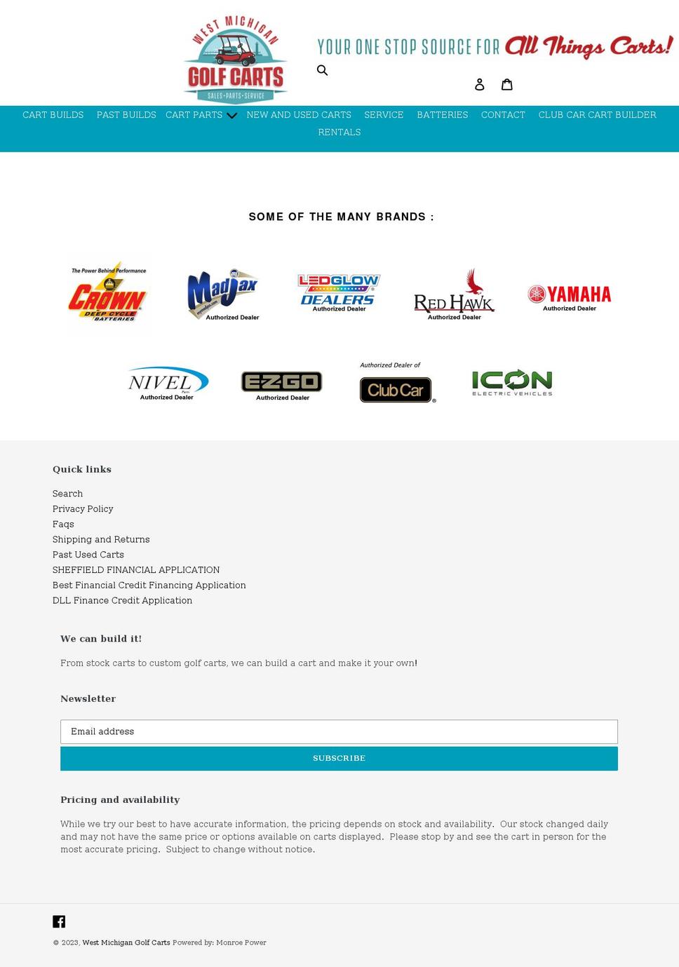 westmigolfcarts.com shopify website screenshot