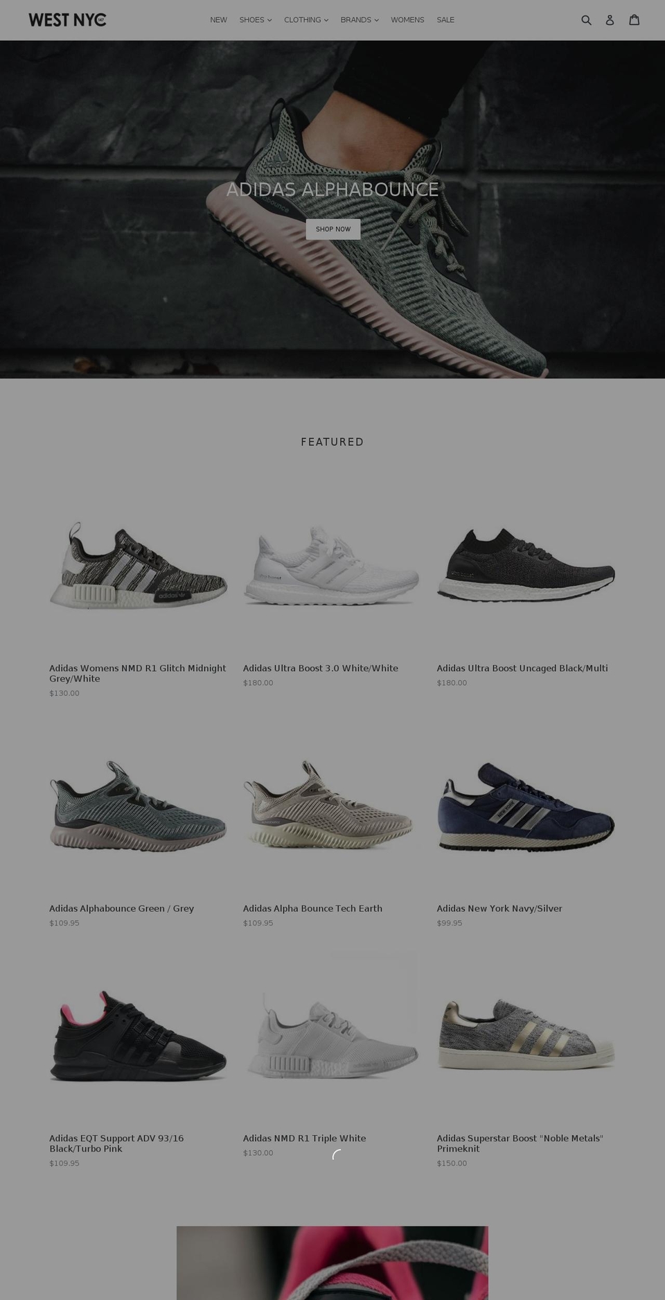 westnyc.com shopify website screenshot