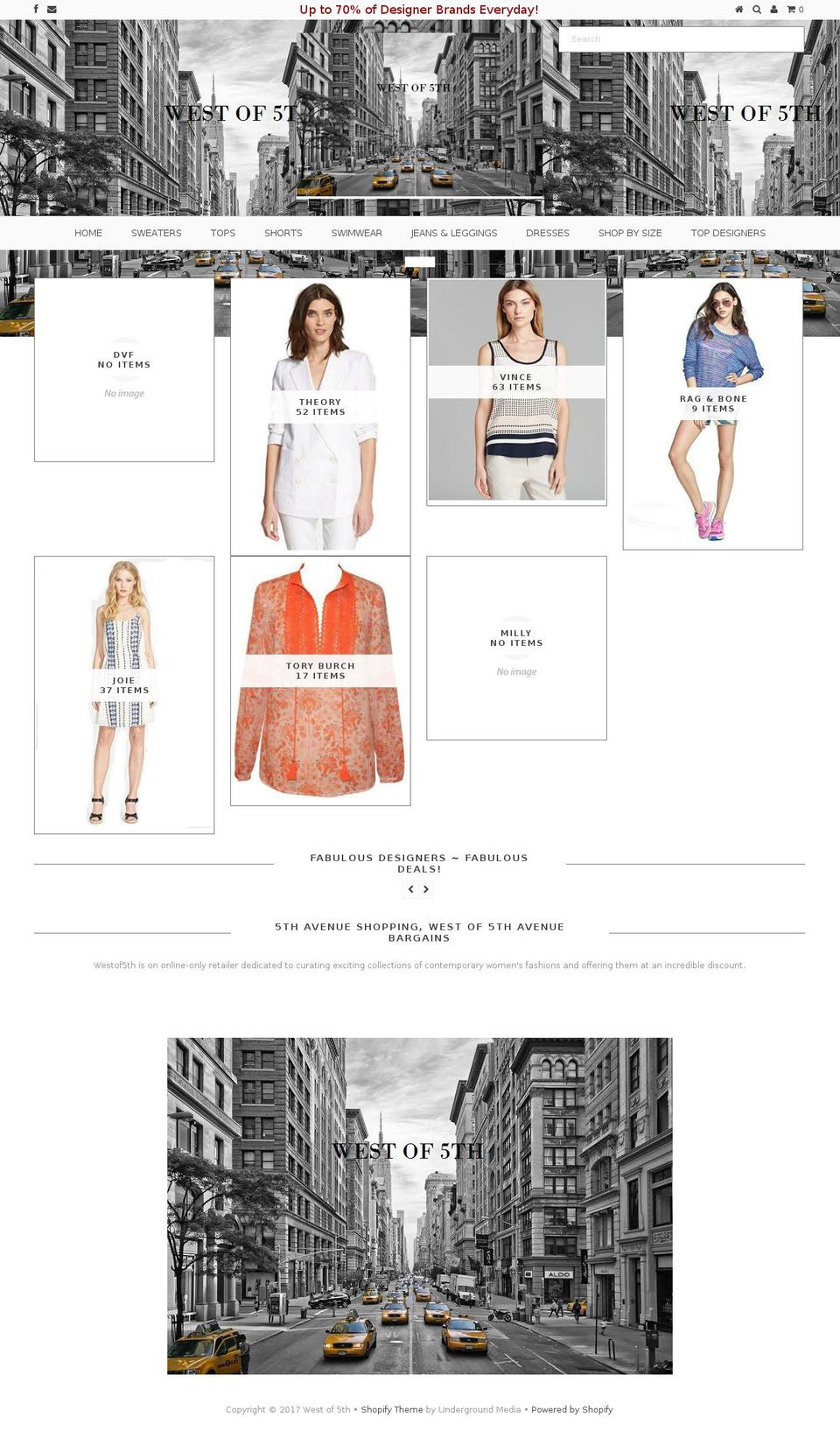 westof5th.com shopify website screenshot