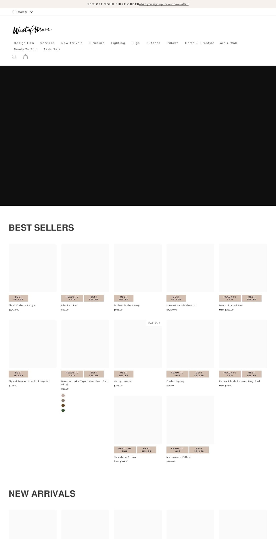 westofmain.com shopify website screenshot