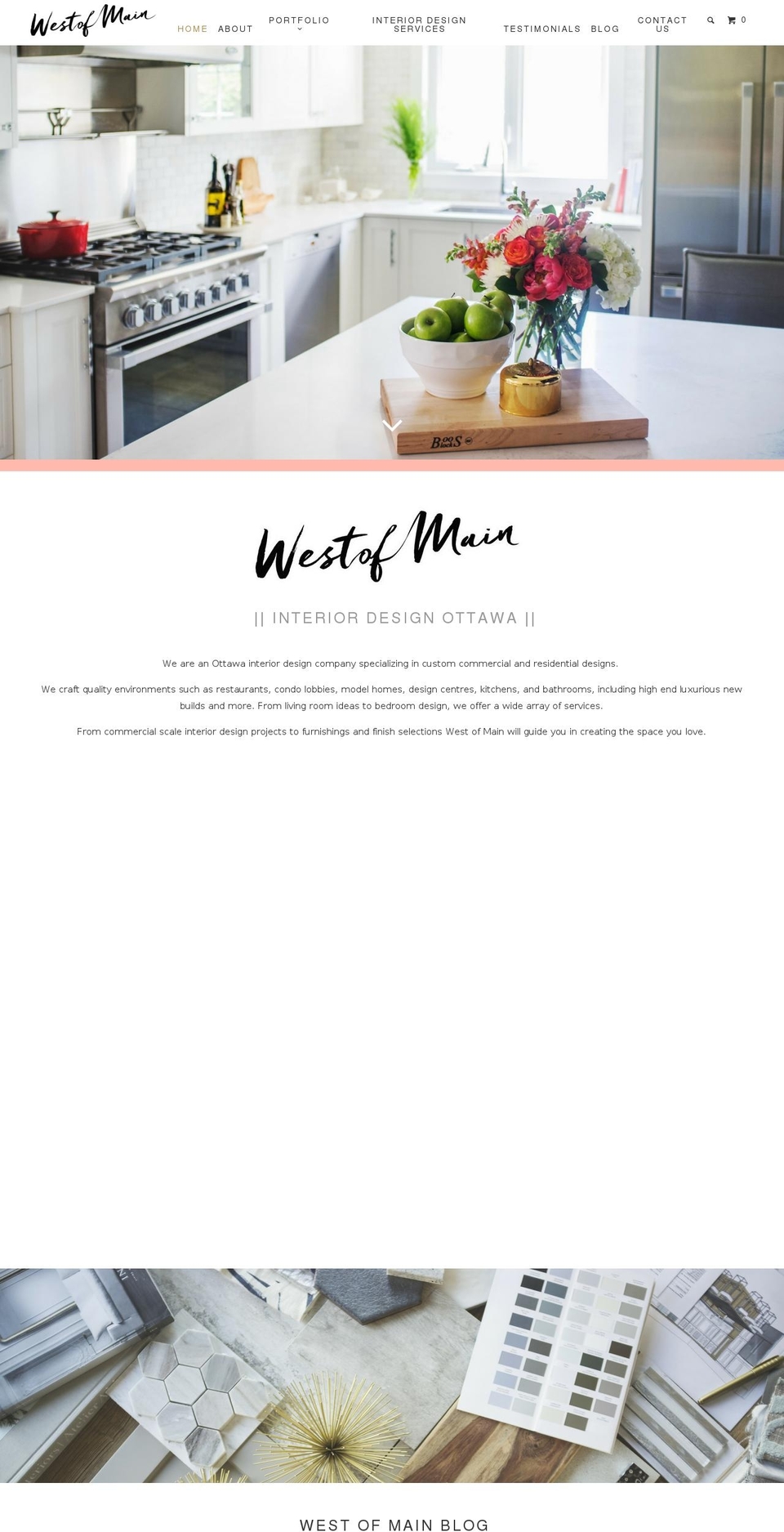 New Home Page Shopify theme site example westofmaindesign.com