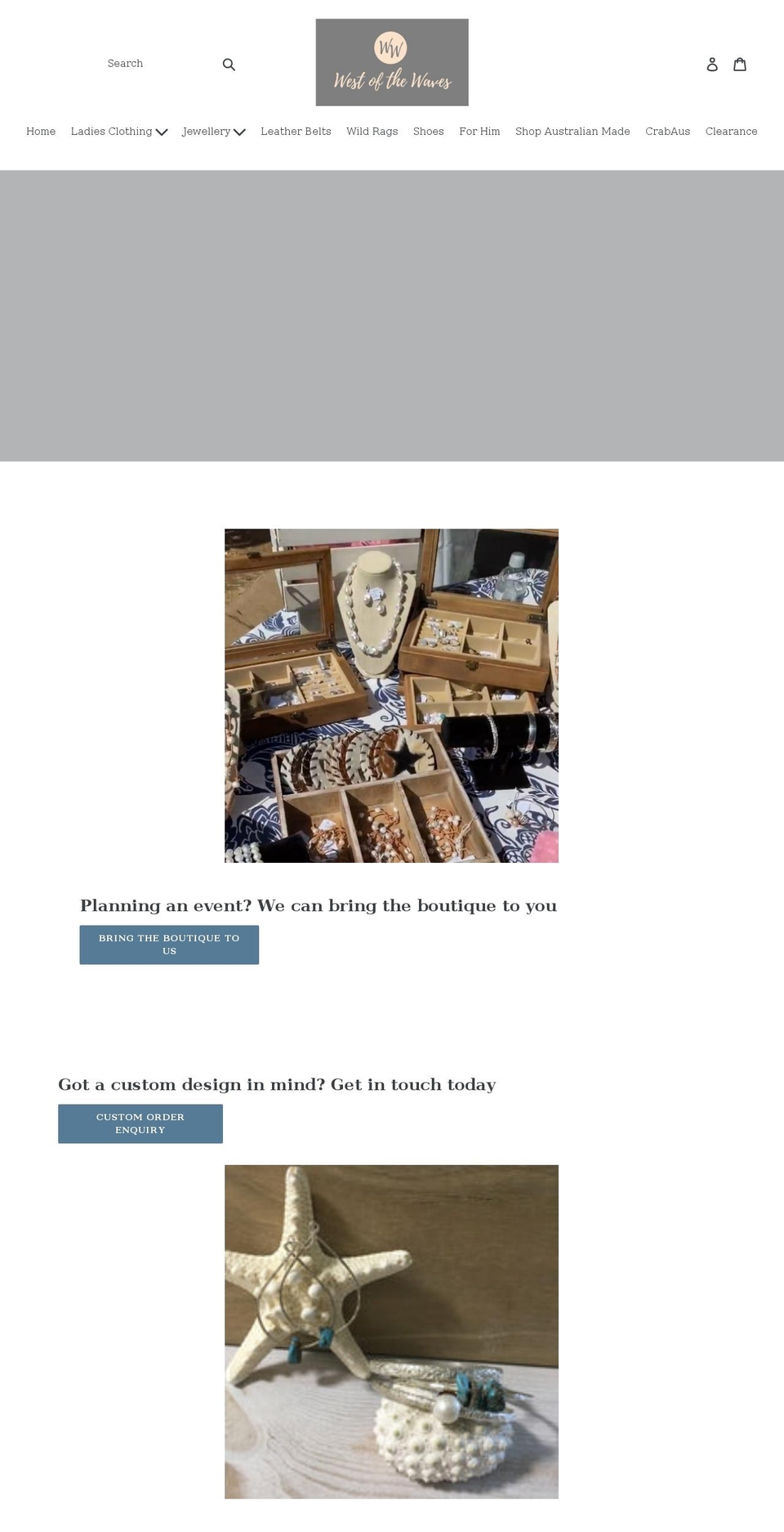 westofthewaves.com shopify website screenshot