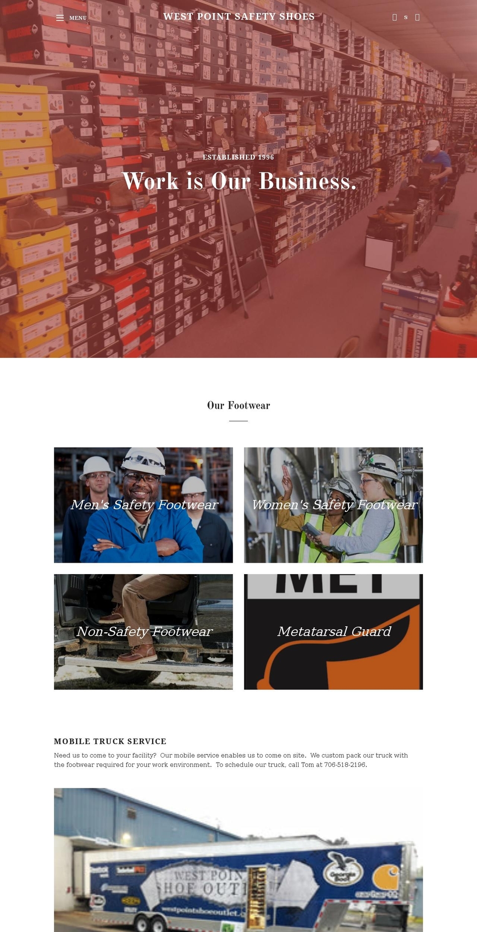 westpointsafetyshoes.com shopify website screenshot