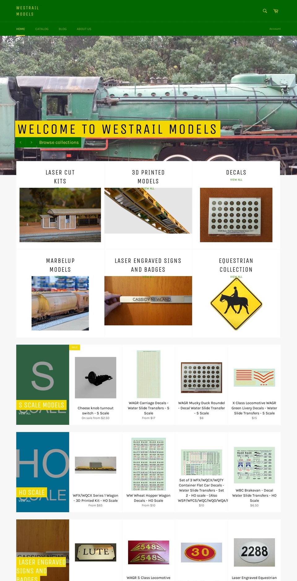 westrailmodels.com.au shopify website screenshot