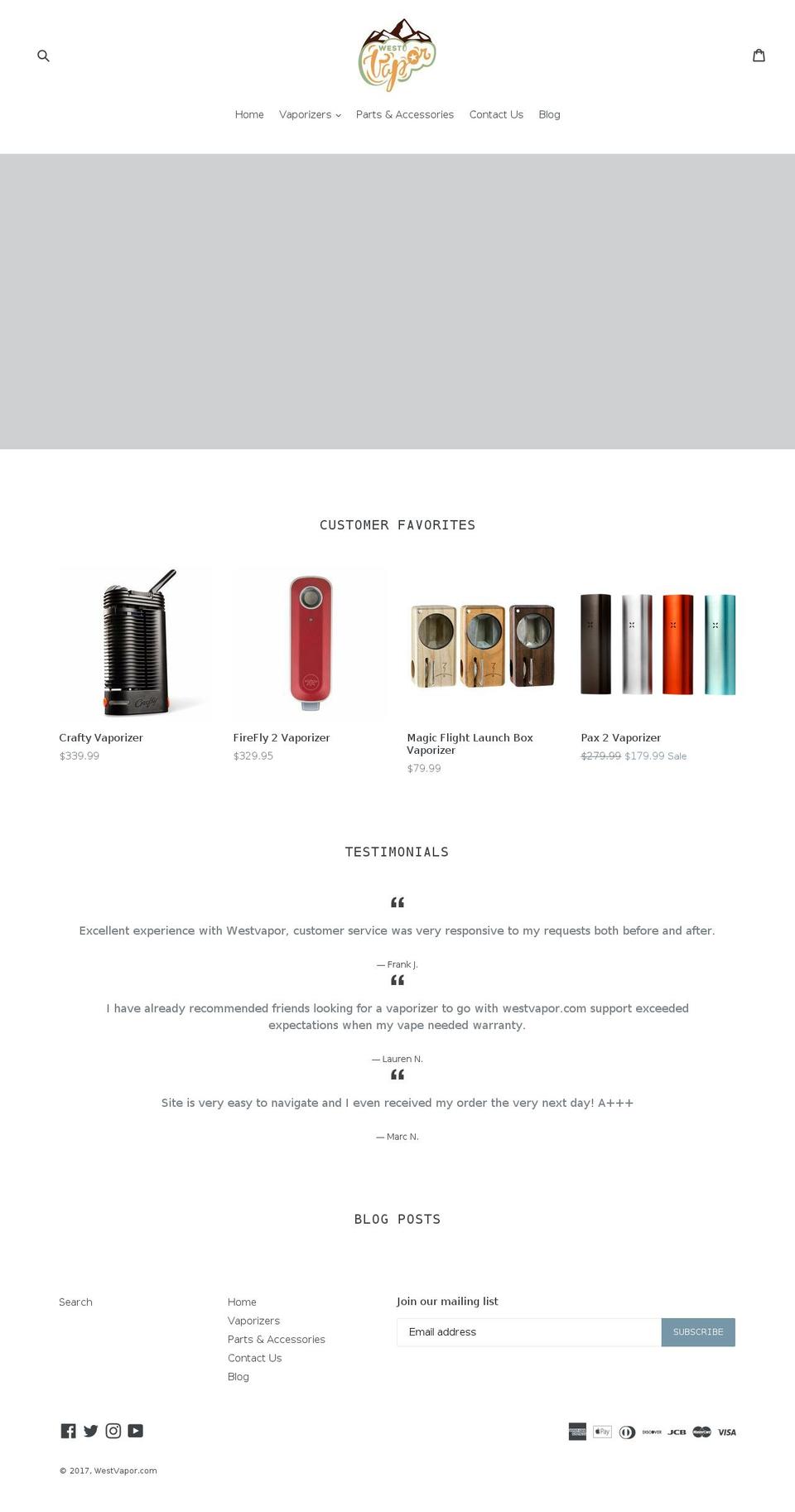 westvapor.com shopify website screenshot