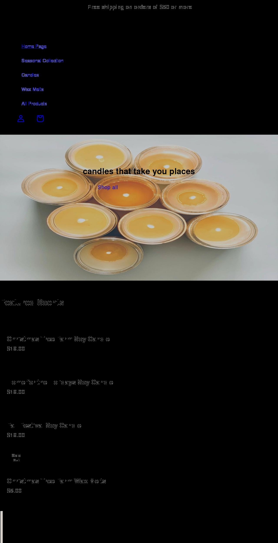 westwardcandles.com shopify website screenshot