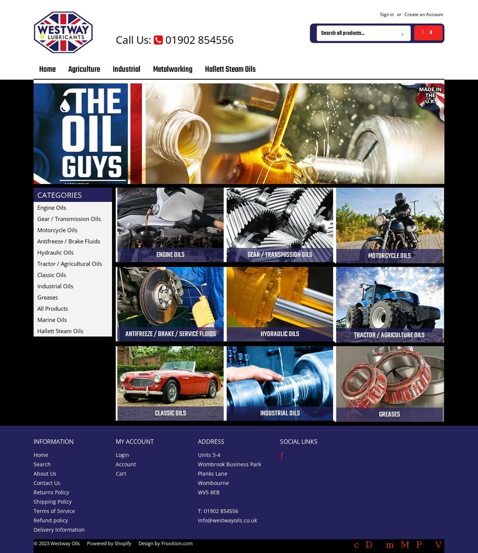 westwayoils.co.uk shopify website screenshot