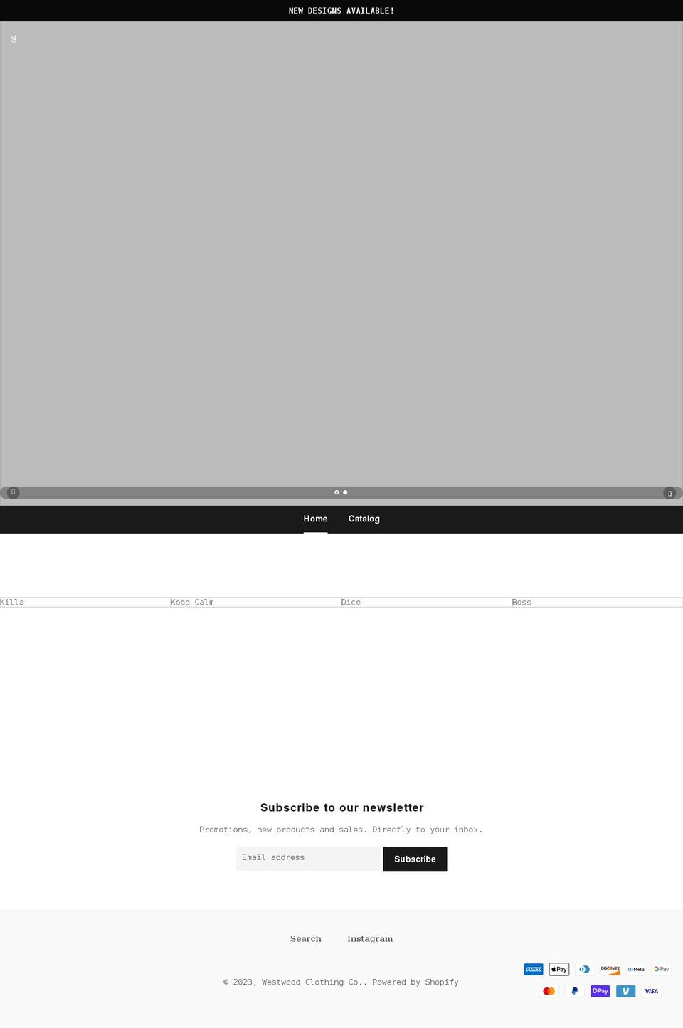 westwoodclothing.com shopify website screenshot
