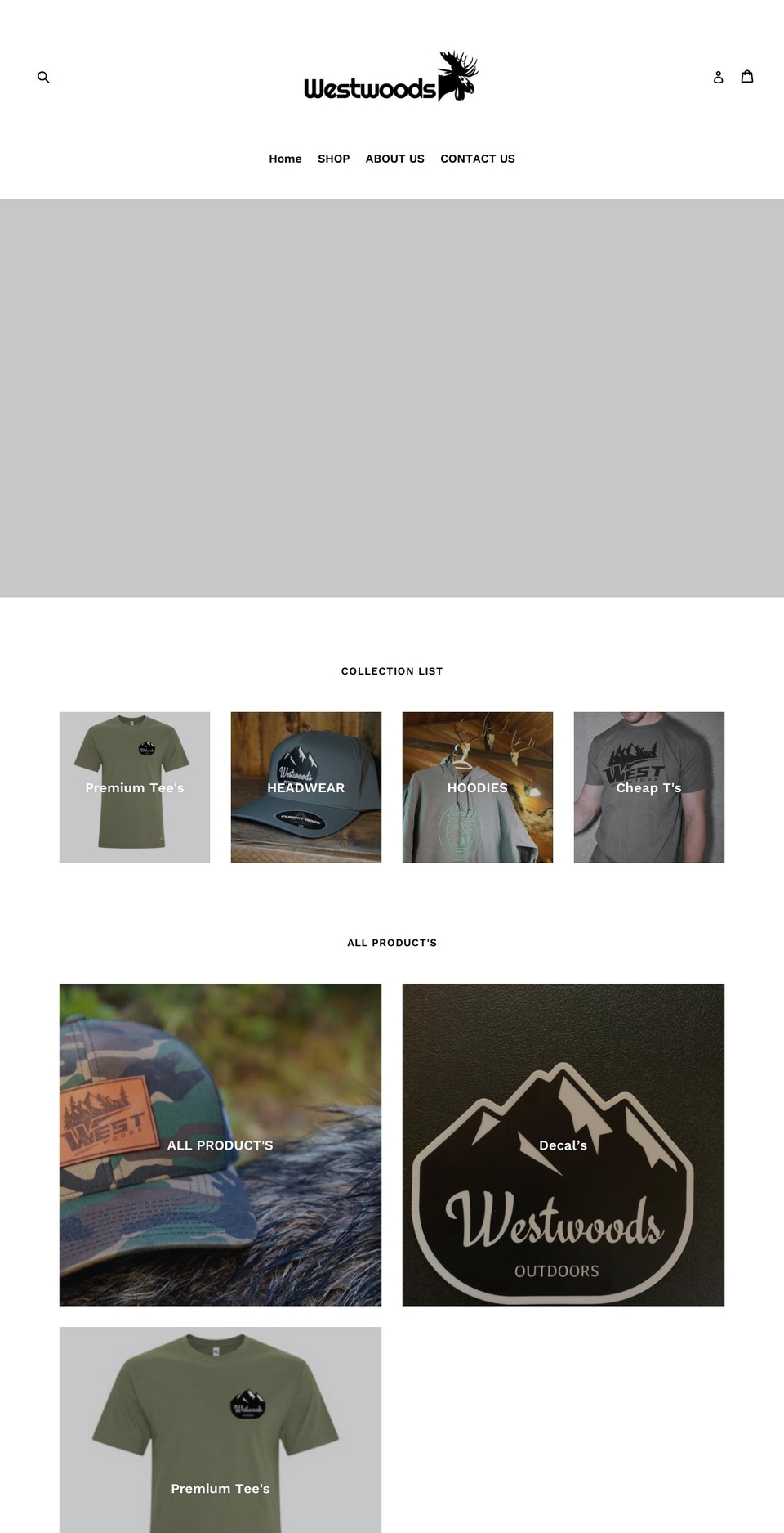 westwoodsapparel.ca shopify website screenshot