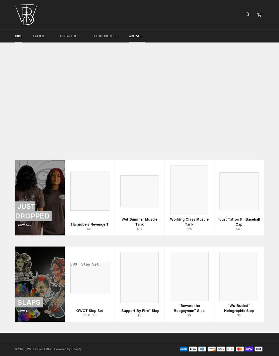 wet-bucket.com shopify website screenshot
