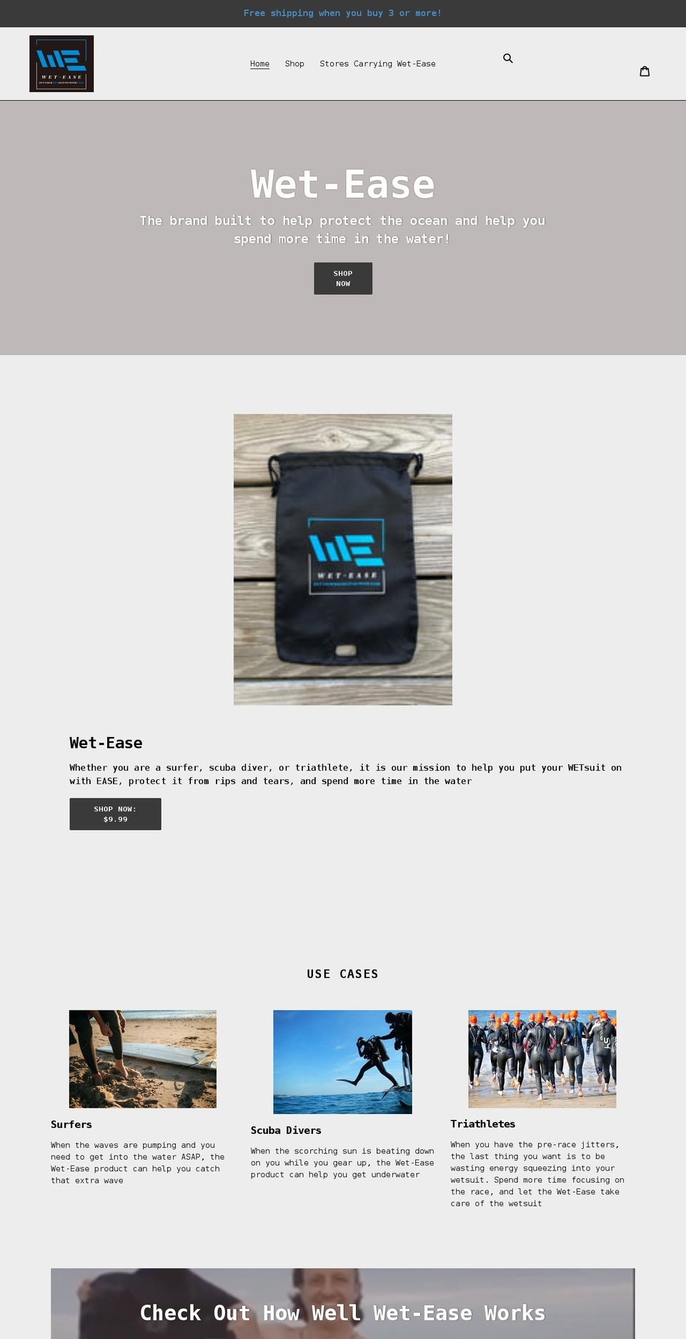 wet-ease.com shopify website screenshot