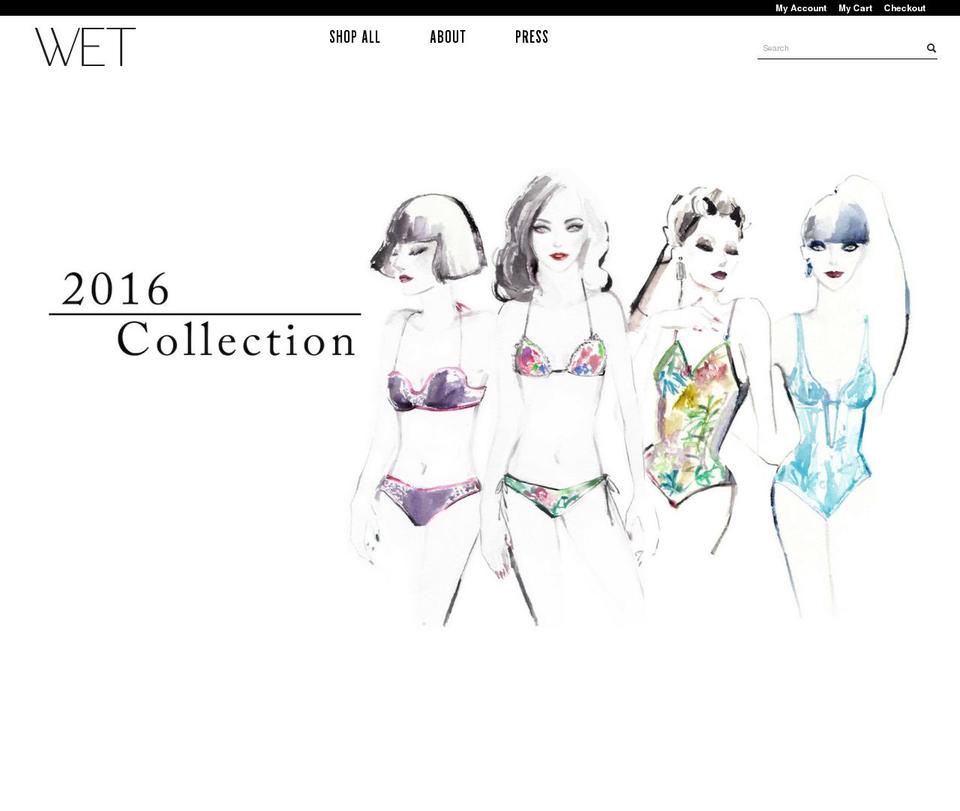 wet-swimwear.com shopify website screenshot