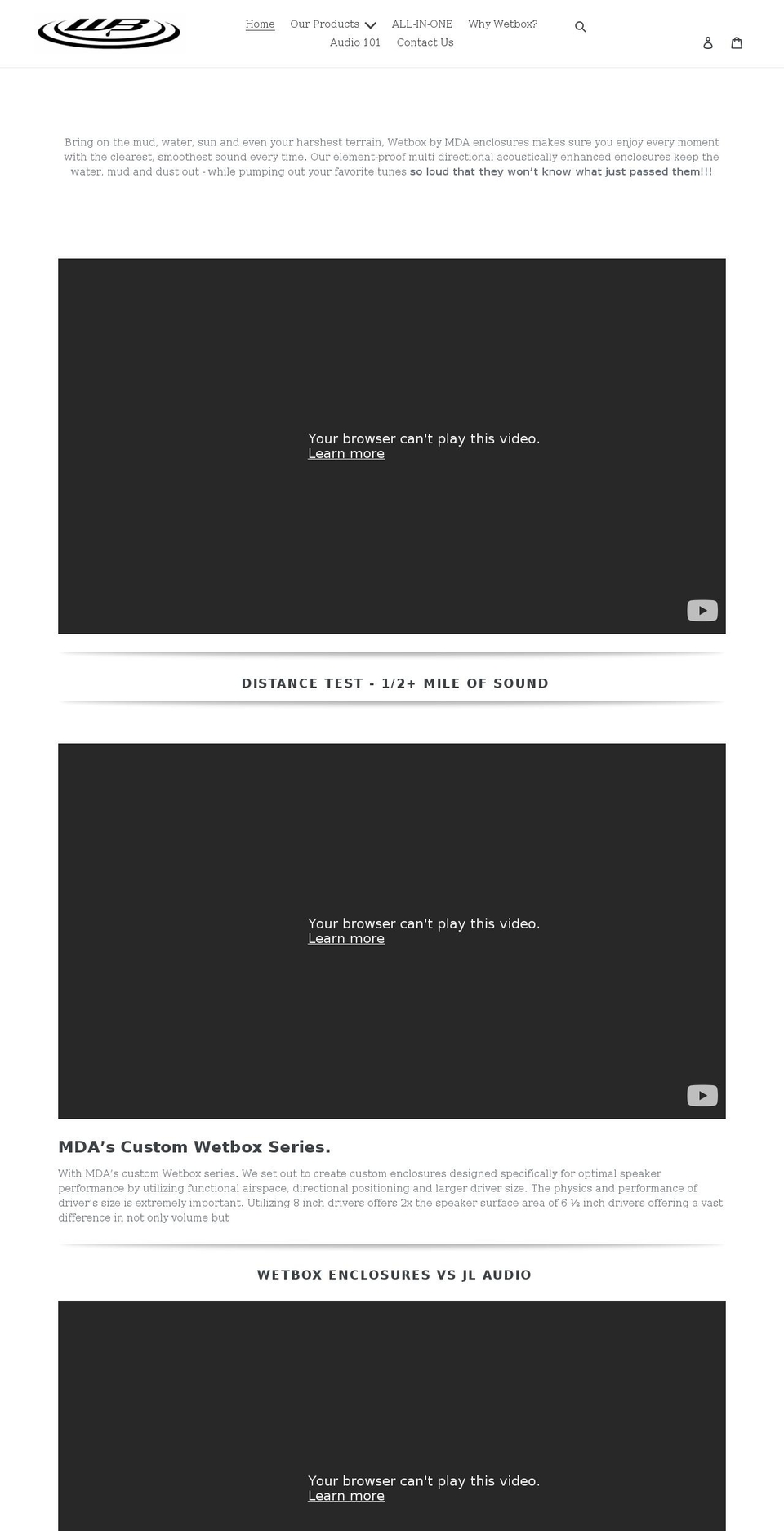 wetbox.net shopify website screenshot