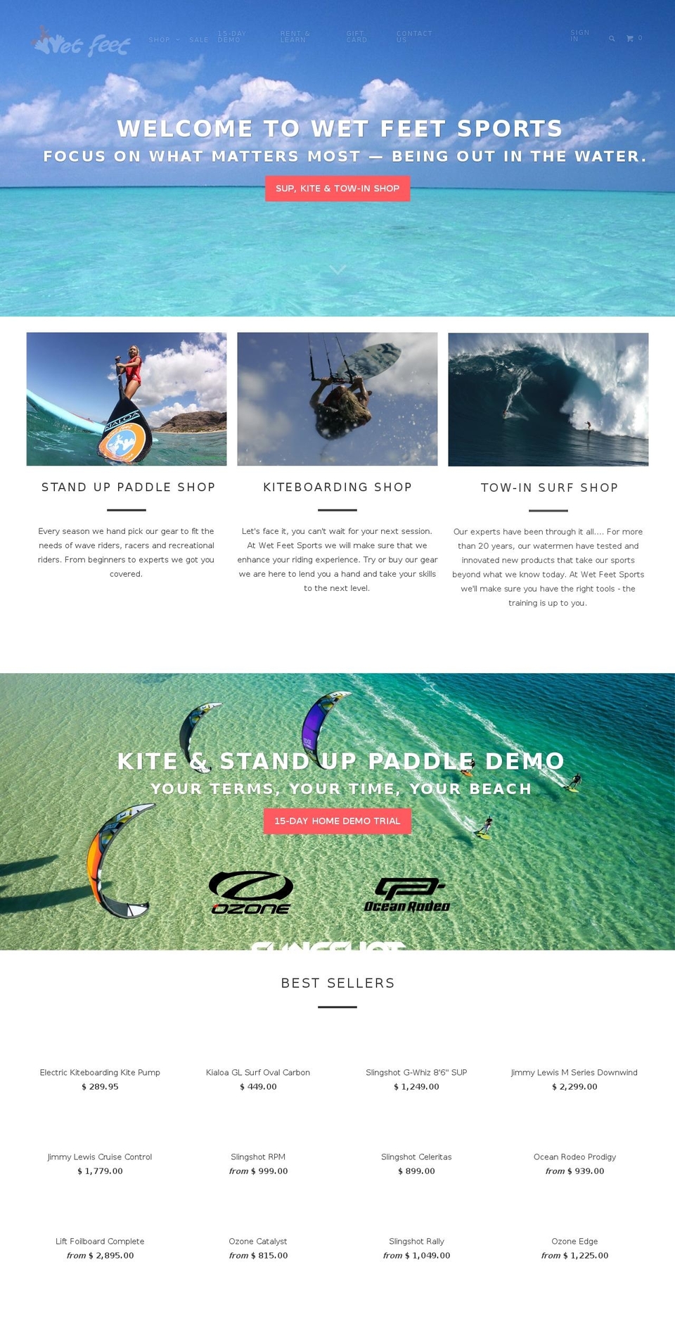 wetfeetsports.com shopify website screenshot