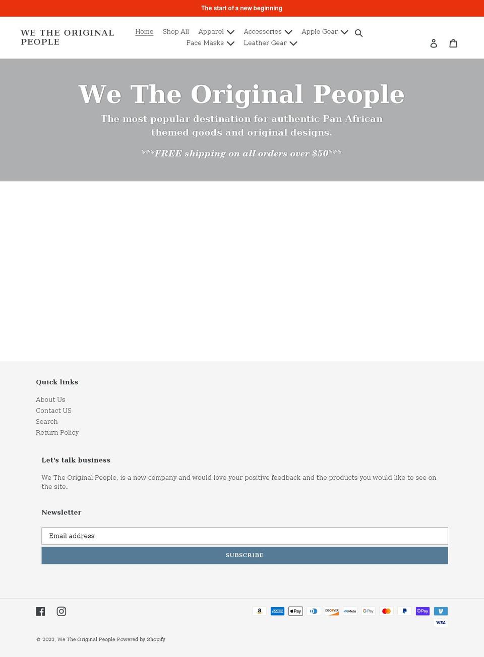 wetheoriginalpeople.com shopify website screenshot