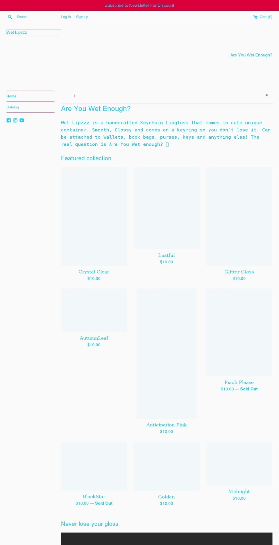 wetlipzzz.com shopify website screenshot