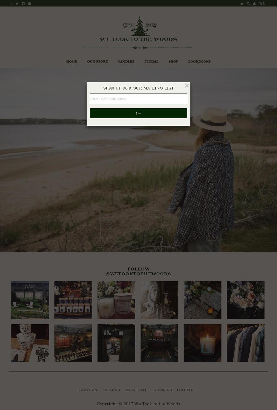 wetooktothewoods.com shopify website screenshot