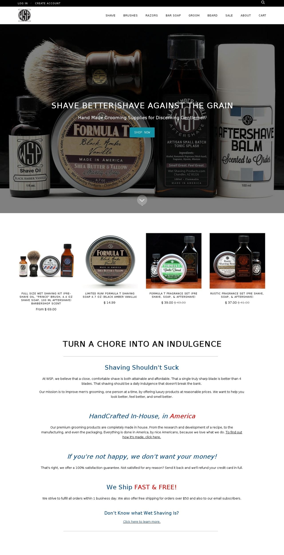 wetshavingsoaps.com shopify website screenshot