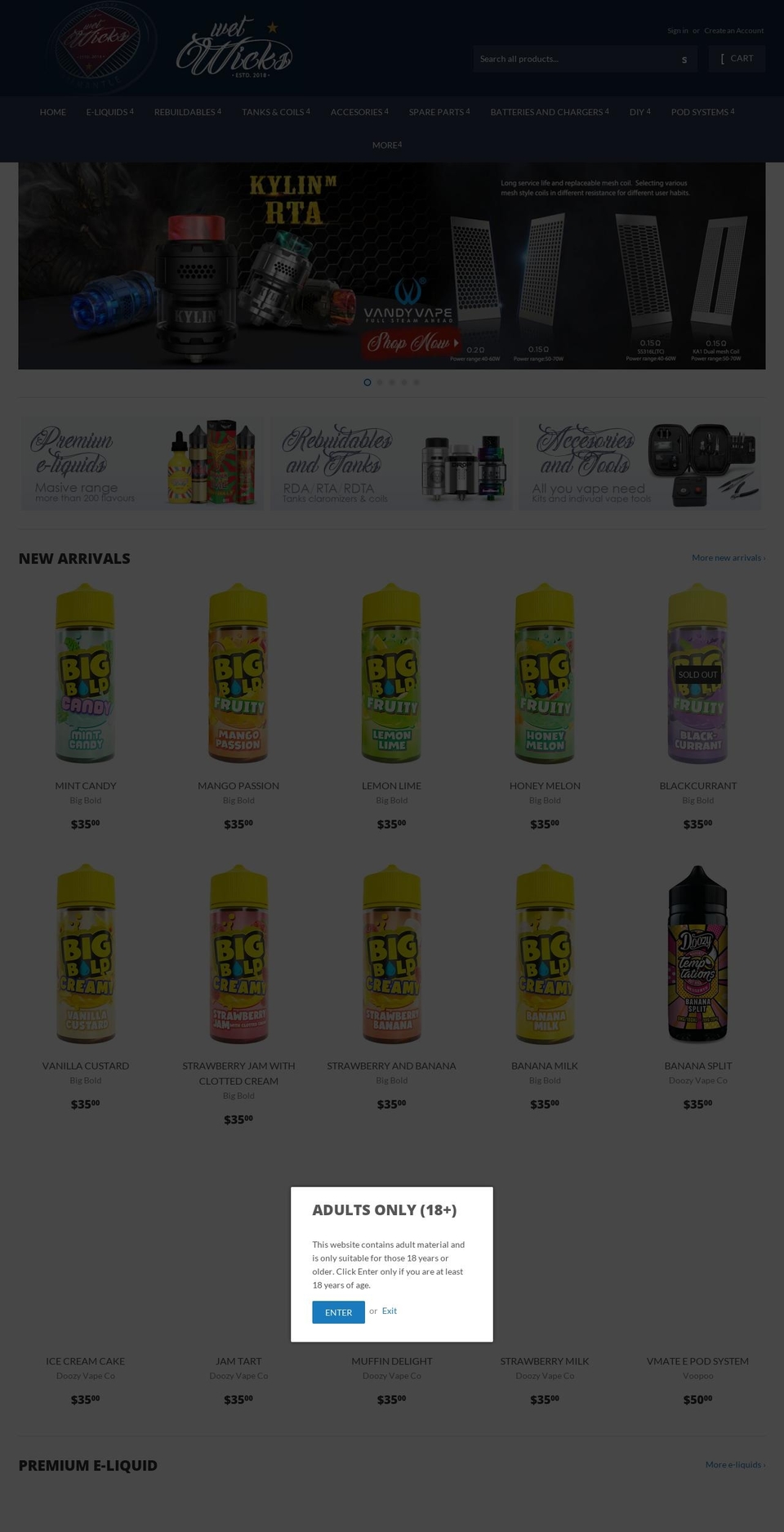 wetwicks.com.au shopify website screenshot