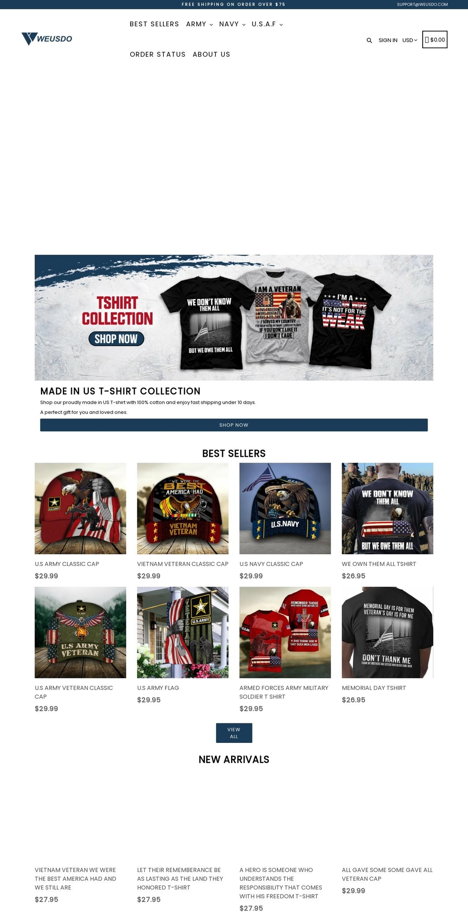 weusdo.com shopify website screenshot