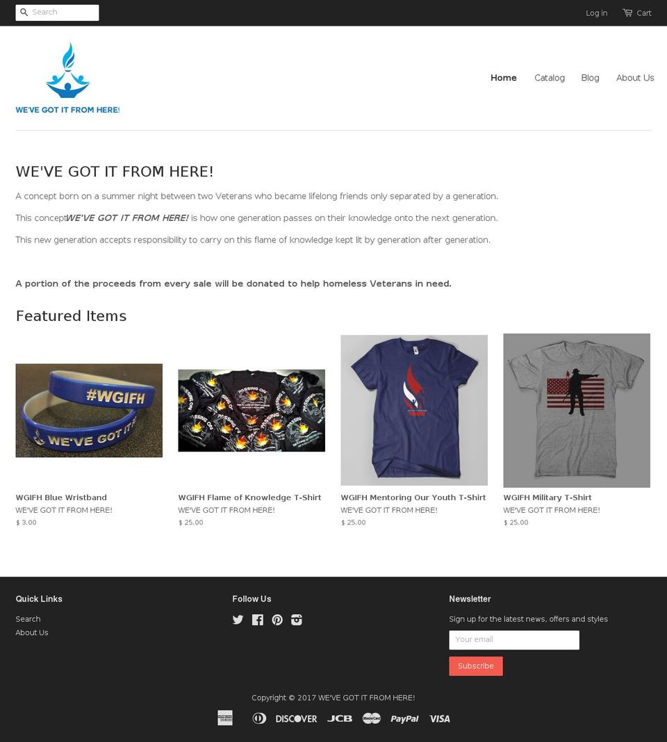 wevegotitfromhere.com shopify website screenshot