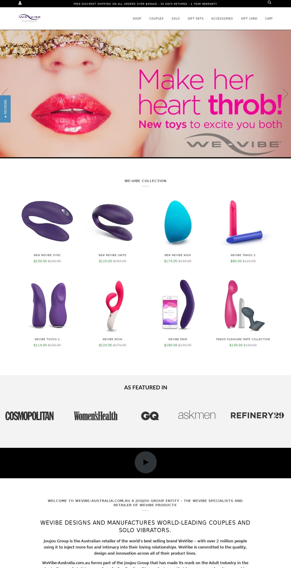 wevibe-australia.myshopify.com shopify website screenshot