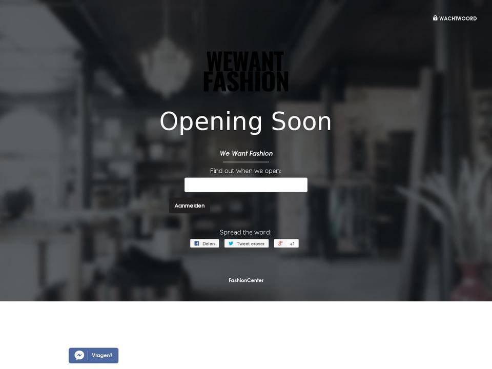 wewantfashion.nl shopify website screenshot